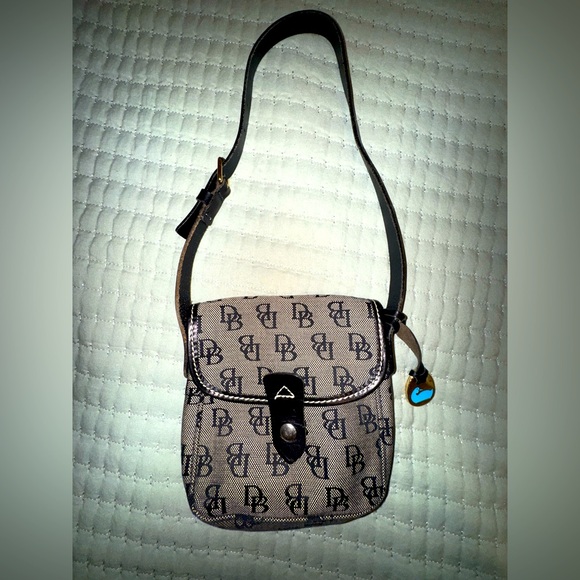 Dooney and Bourke Small Monogram Black and Gray Shoulder Bag - Picture 1 of 8